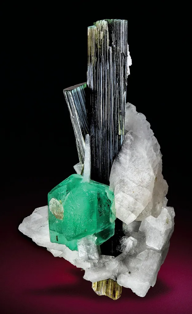 Albite, Fluorite, Tourmaline image
