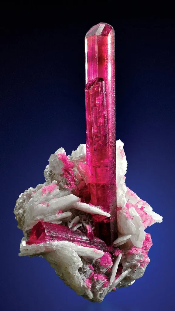 Albite, Lepidolite, Tourmaline image