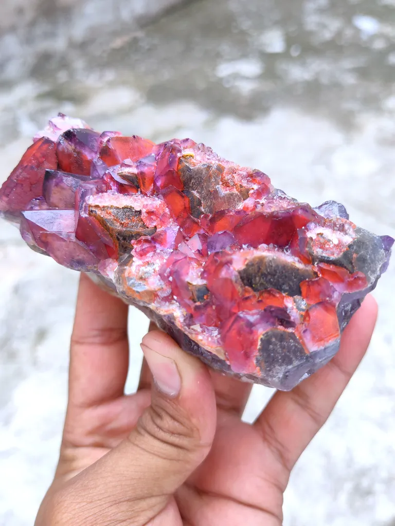Alien Amethyst Red Phantom Hematite Quartz - image 4