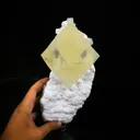 Alien Eye Calcite on Mordenite Matrix – Unique Diamond-Shaped Yellow Mineral Specimen from Sambhaji Nagar - image 7