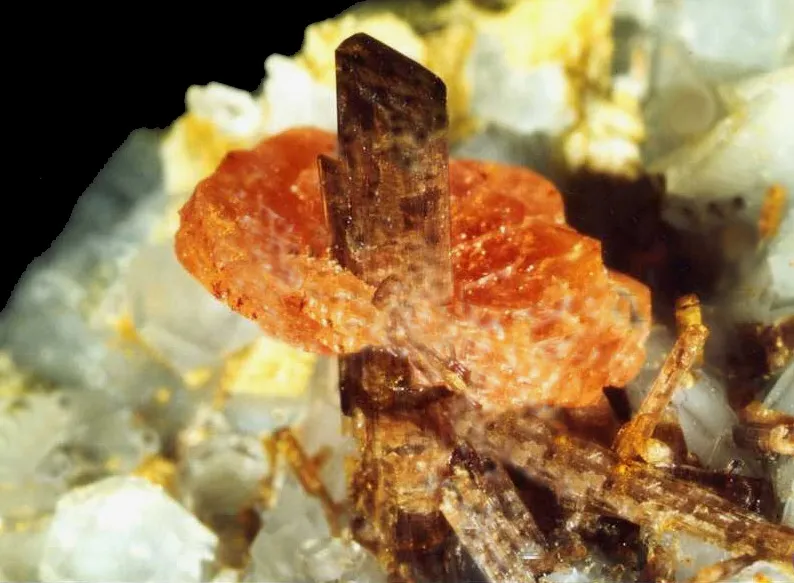 Allanite (Ce) / Hydroxylbastnäsite (Ce), Trimouns, Luzenac, Ariège, France image