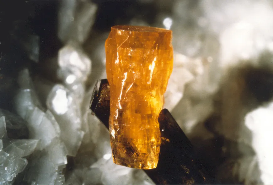 Allanite (Ce) / Synchisite (Ce), Trimouns, Luzenac, Ariège, France image