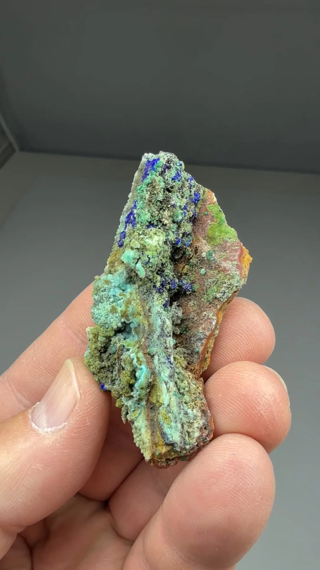 Allophane with Azurite, Agardite - image 2