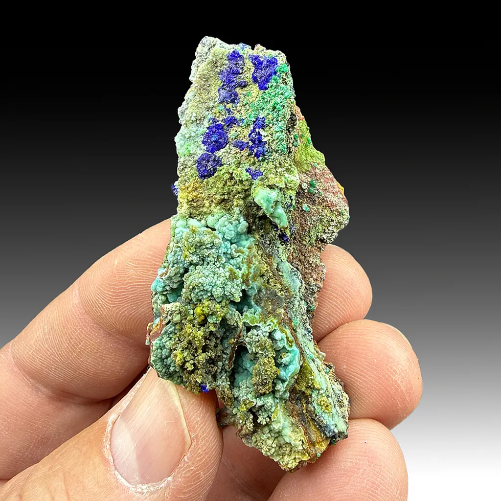 Allophane with Azurite, Agardite image