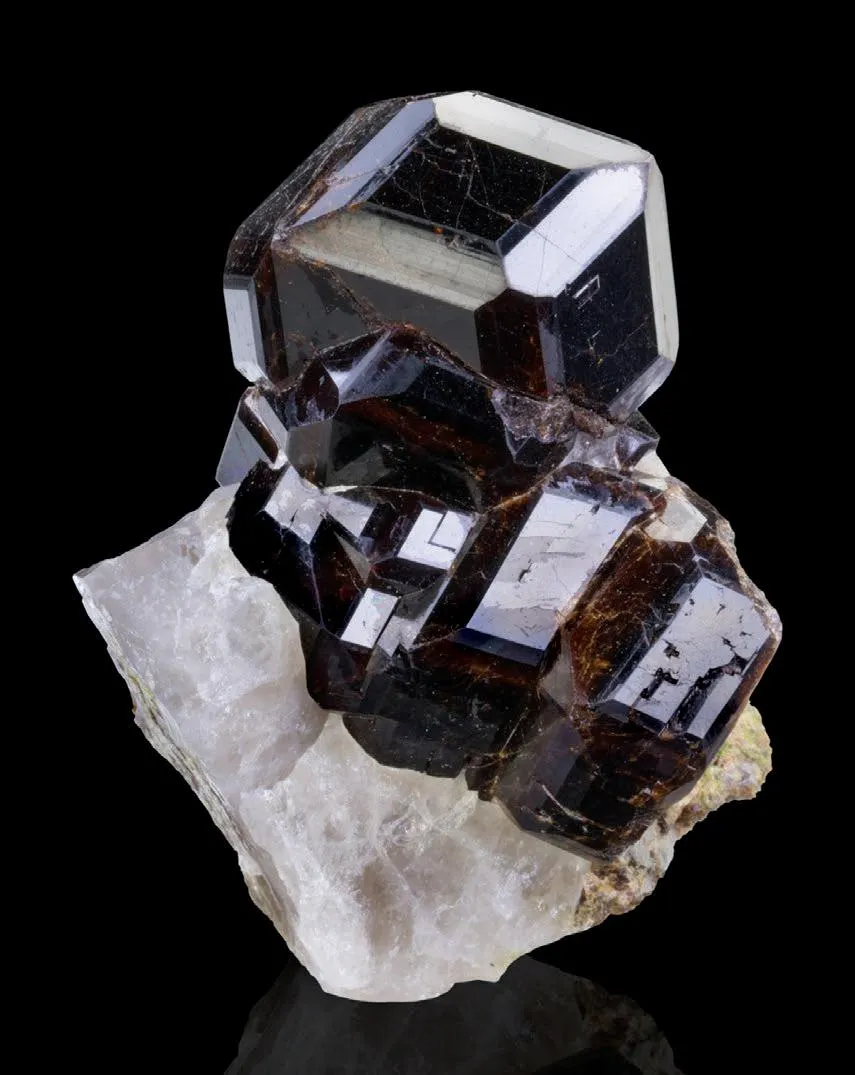Almandine-Spessartine on Albite; Elbaite Tourmaline with Quartz - image 1