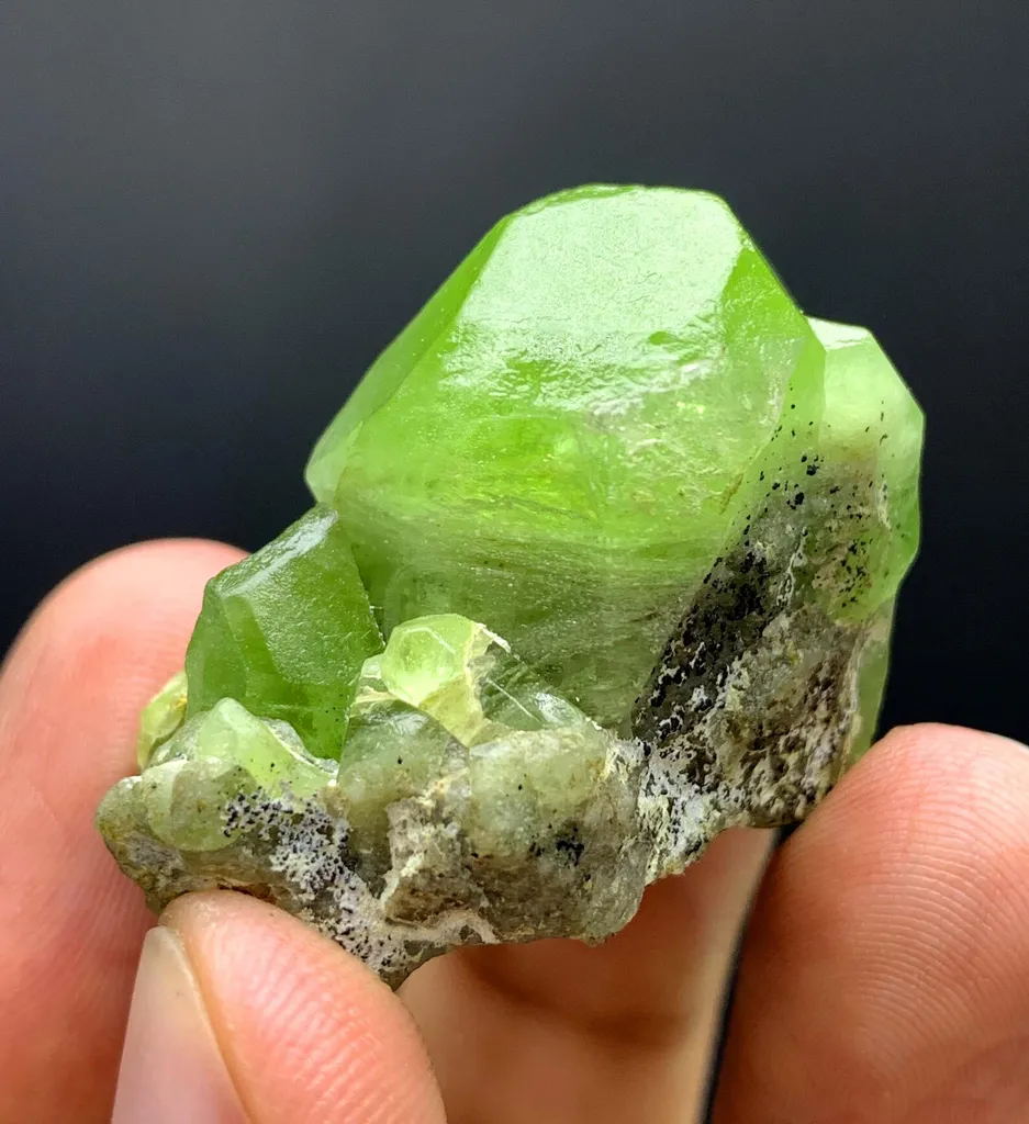 Amazing Shape Green Peridot Crystals Cluster from Pakistan - image 4