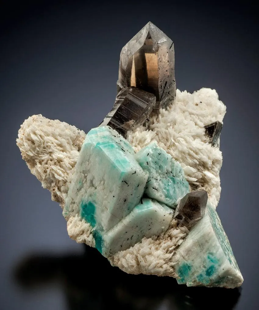 Amazonite, Albite, Smoky Quartz image