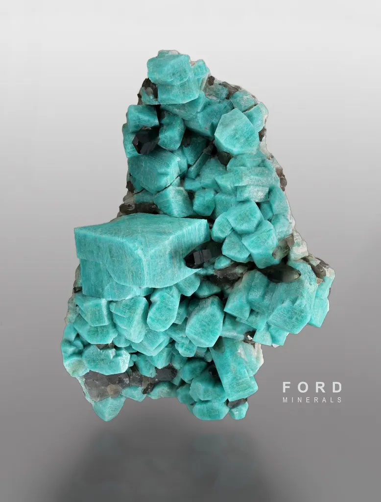 Amazonite "Manebach Twin" with Smoky Quartz image