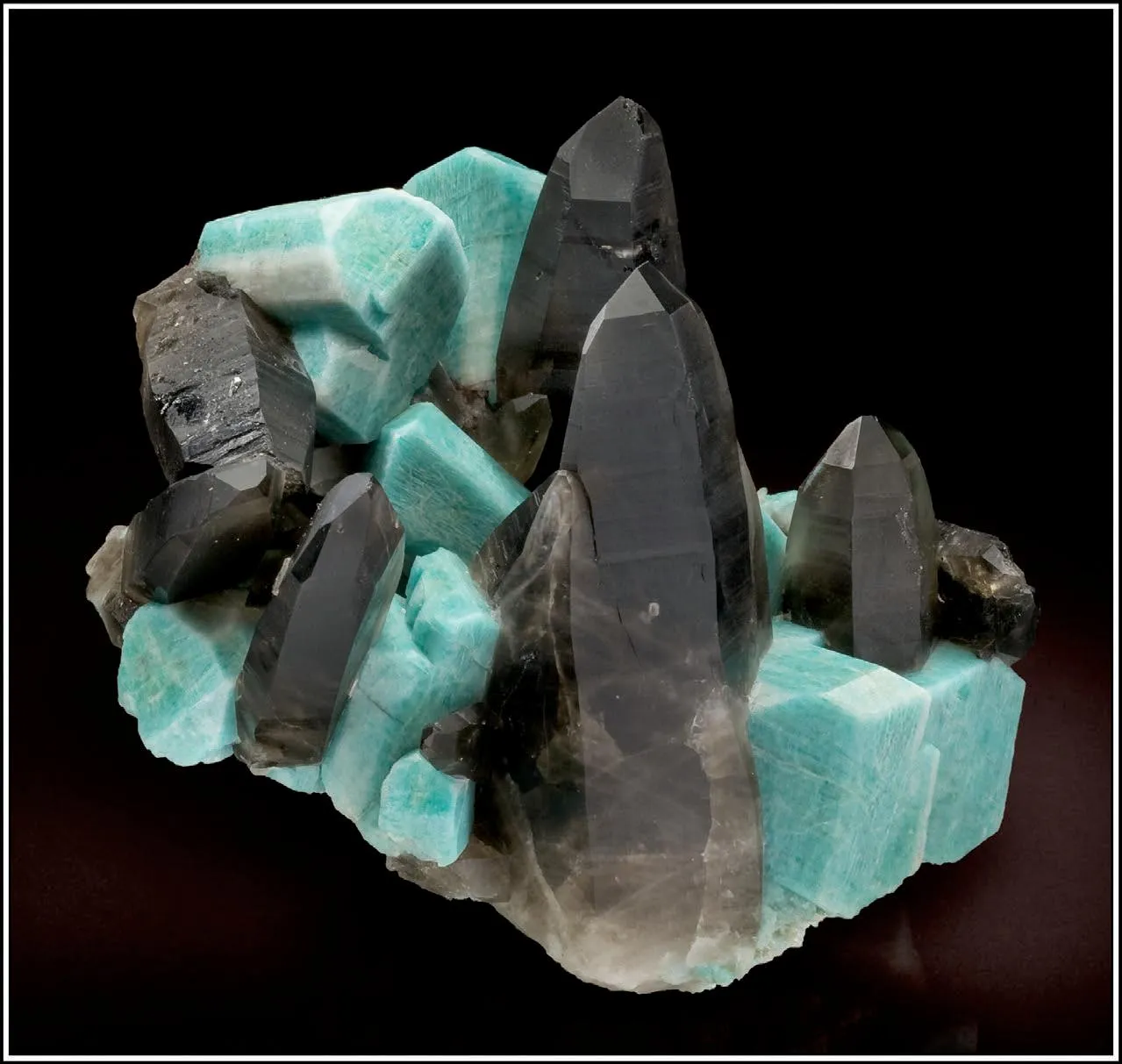 Amazonite Microcline, Smoky Quartz - image 1
