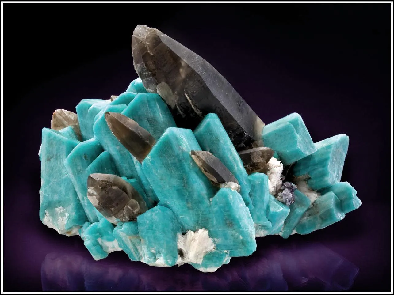 Amazonite (Microcline), Smoky Quartz - image 1