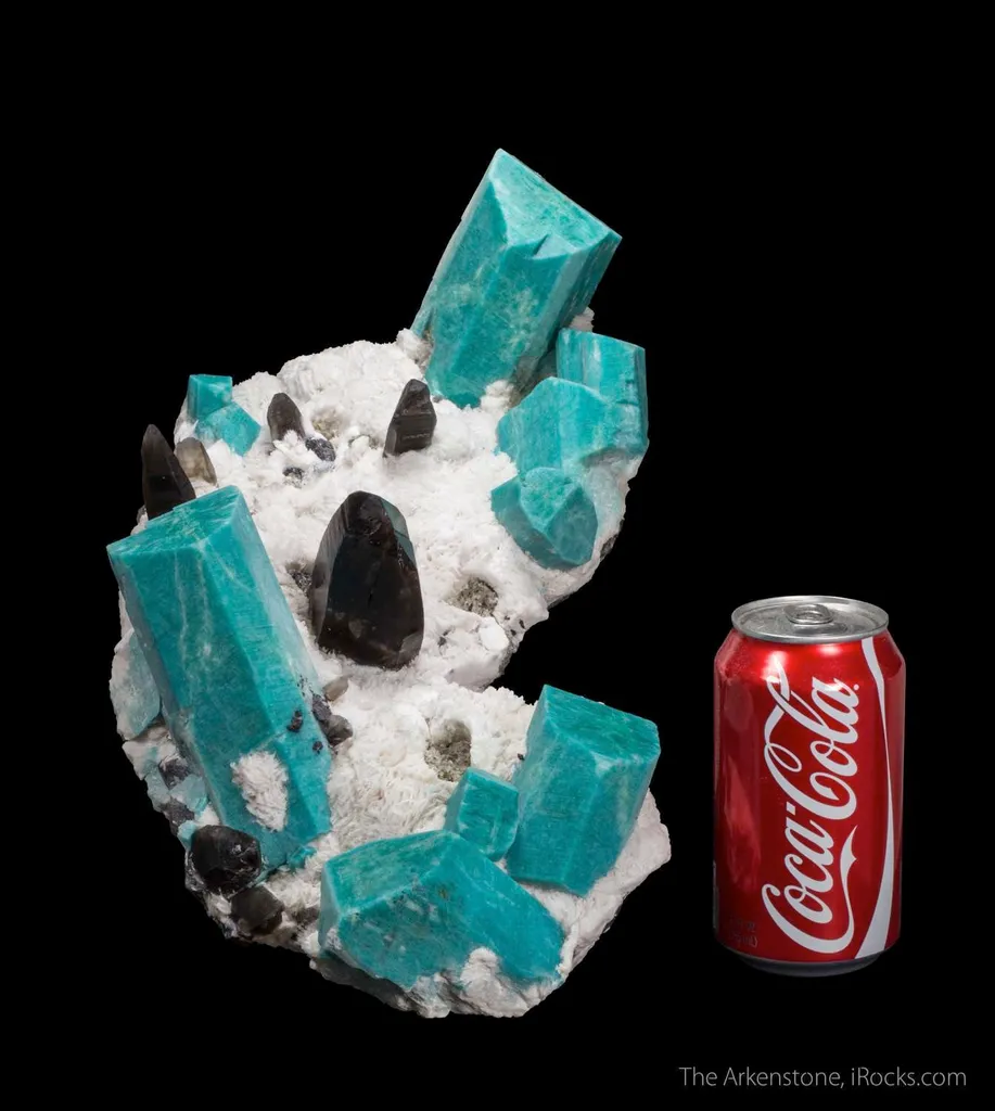 Amazonite on Albite with Smoky Quartz - image 2