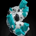 Amazonite on Albite with Smoky Quartz - image 1