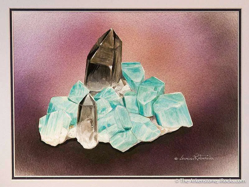 Amazonite With Smoky Quartz image
