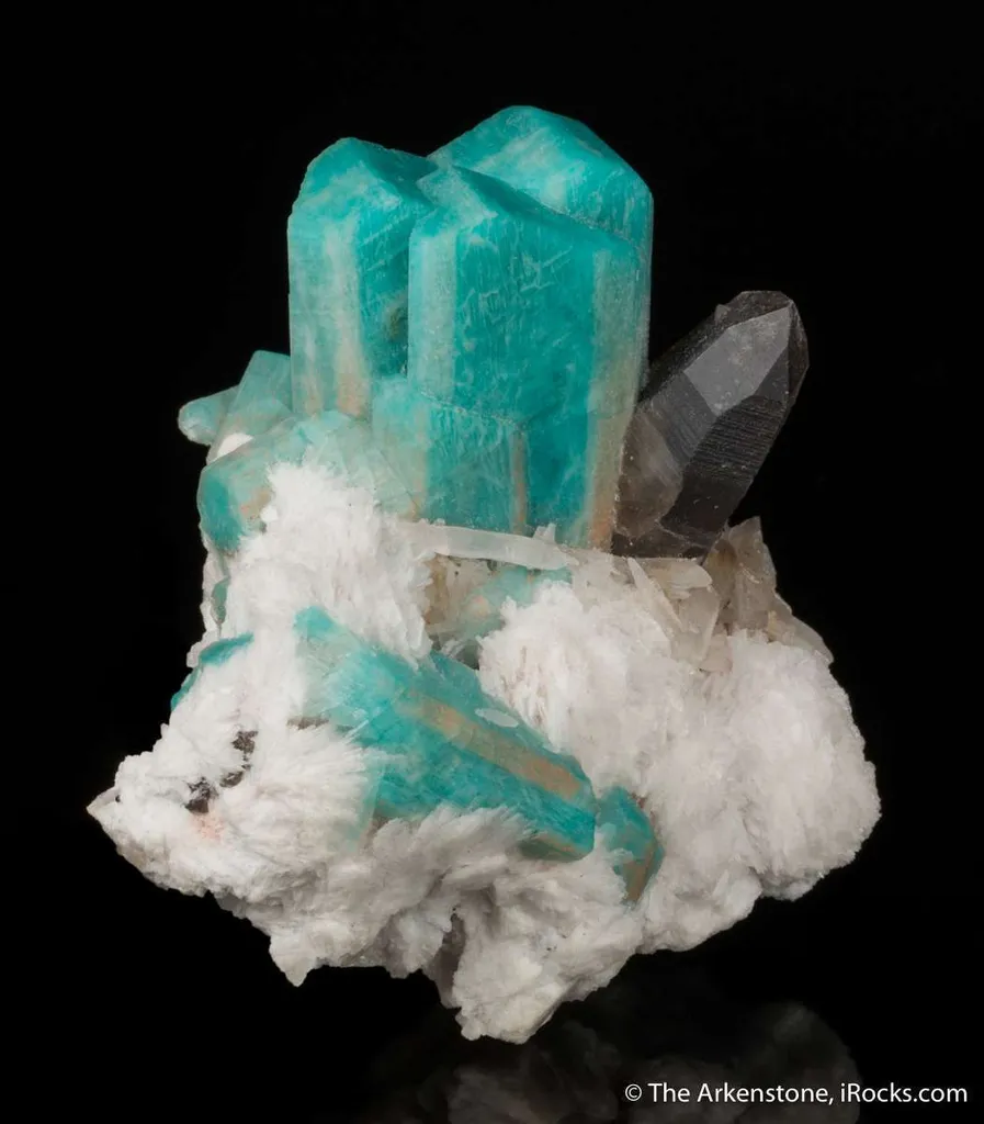 Amazonite with Smoky Quartz on Cleavelandite - image 4