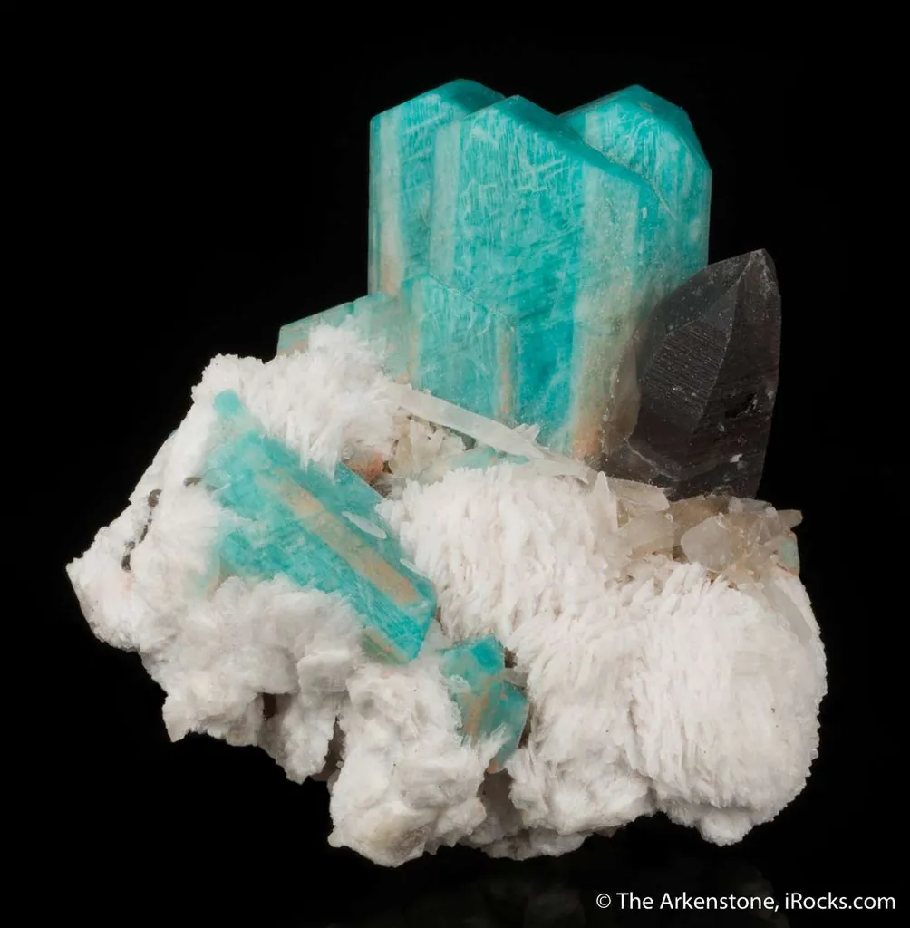 Amazonite with Smoky Quartz on Cleavelandite - image 6
