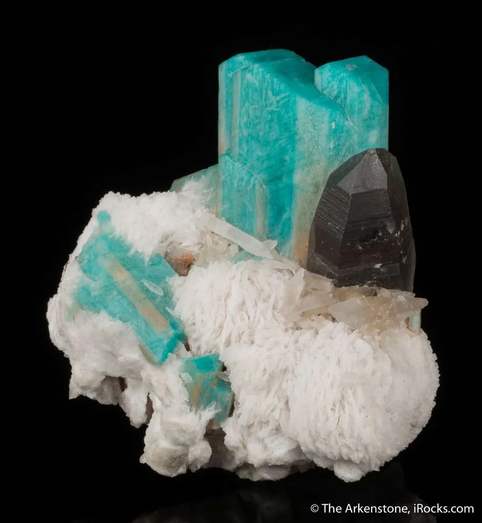 Amazonite with Smoky Quartz on Cleavelandite - image 2