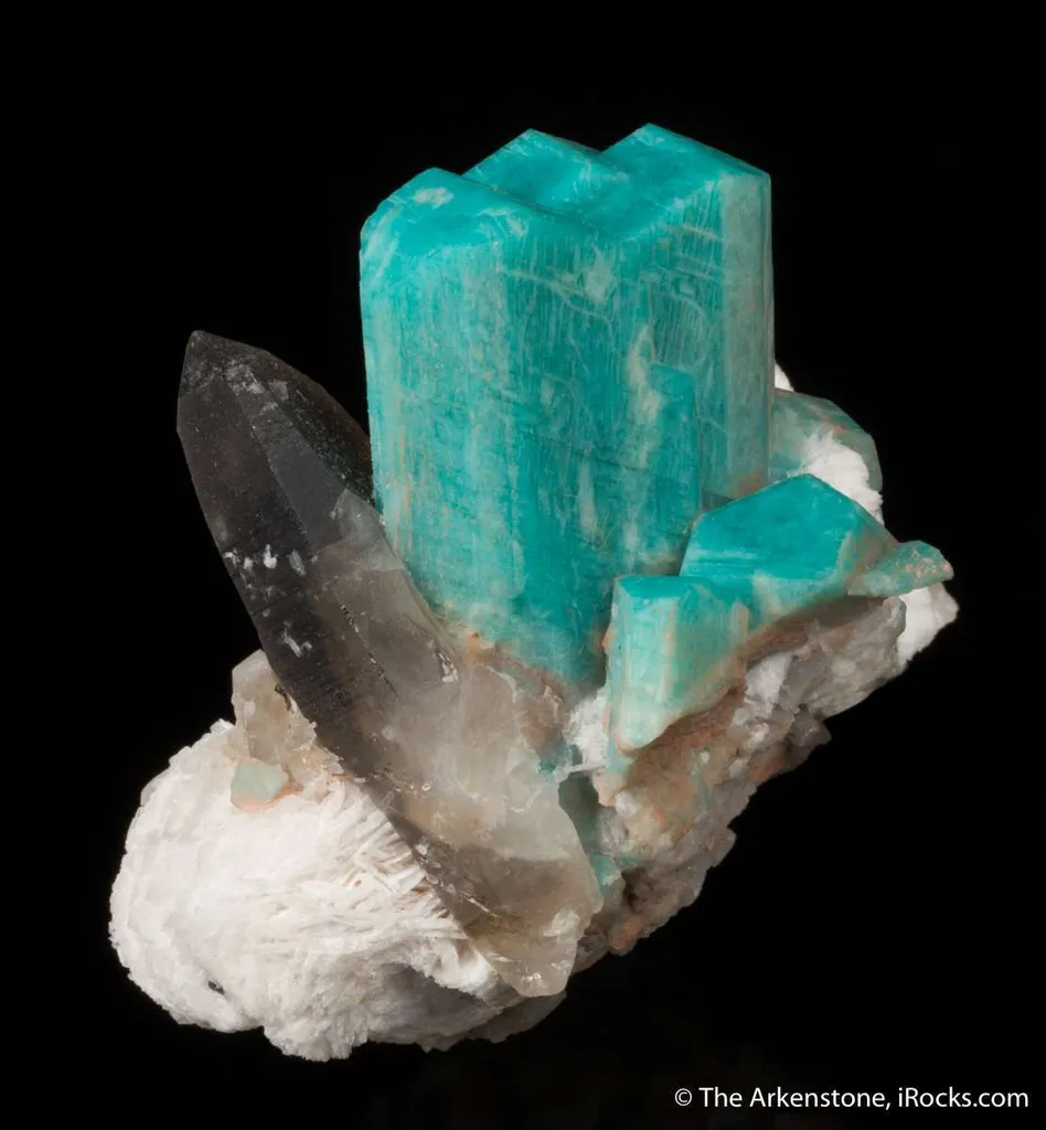 Amazonite with Smoky Quartz on Cleavelandite image