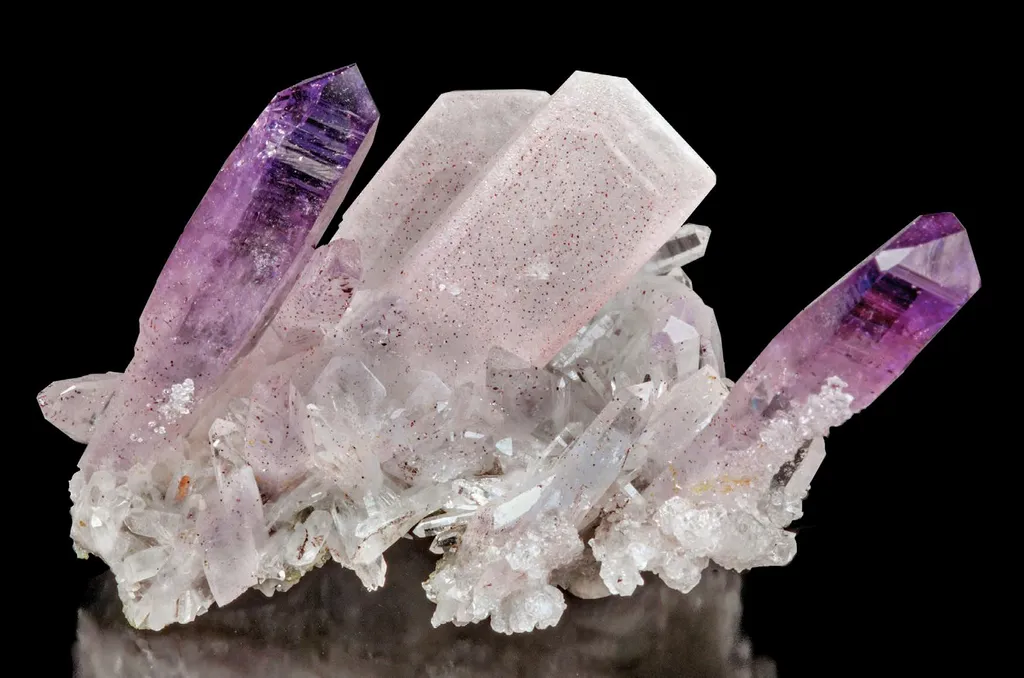 Amethyst and Barite with Hematite inclusions image