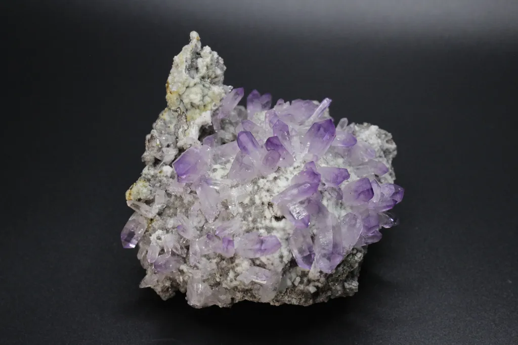 Amethyst crystals on matrix image
