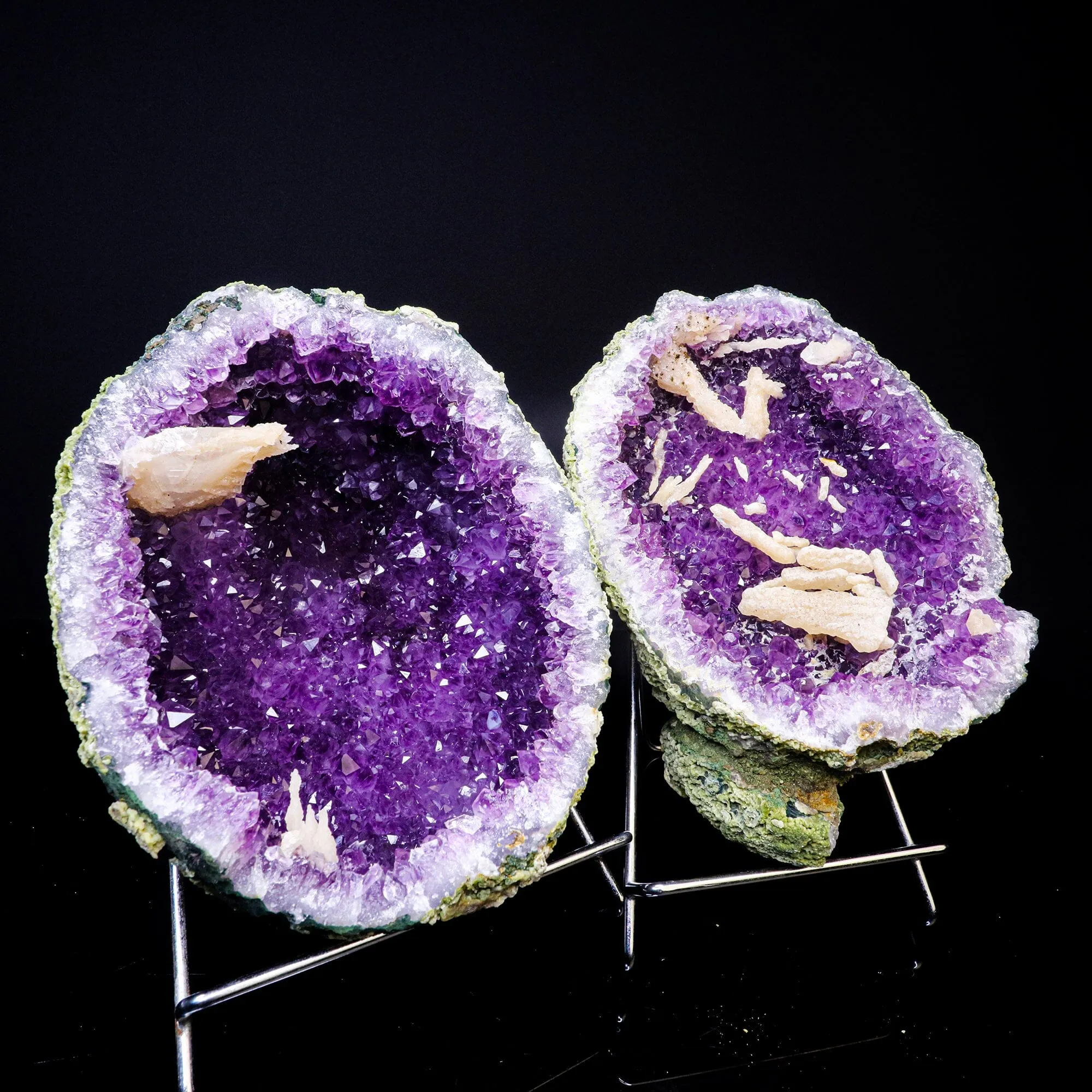 Amethyst Geode with Calcite Natural Mineral Specimen - image 2
