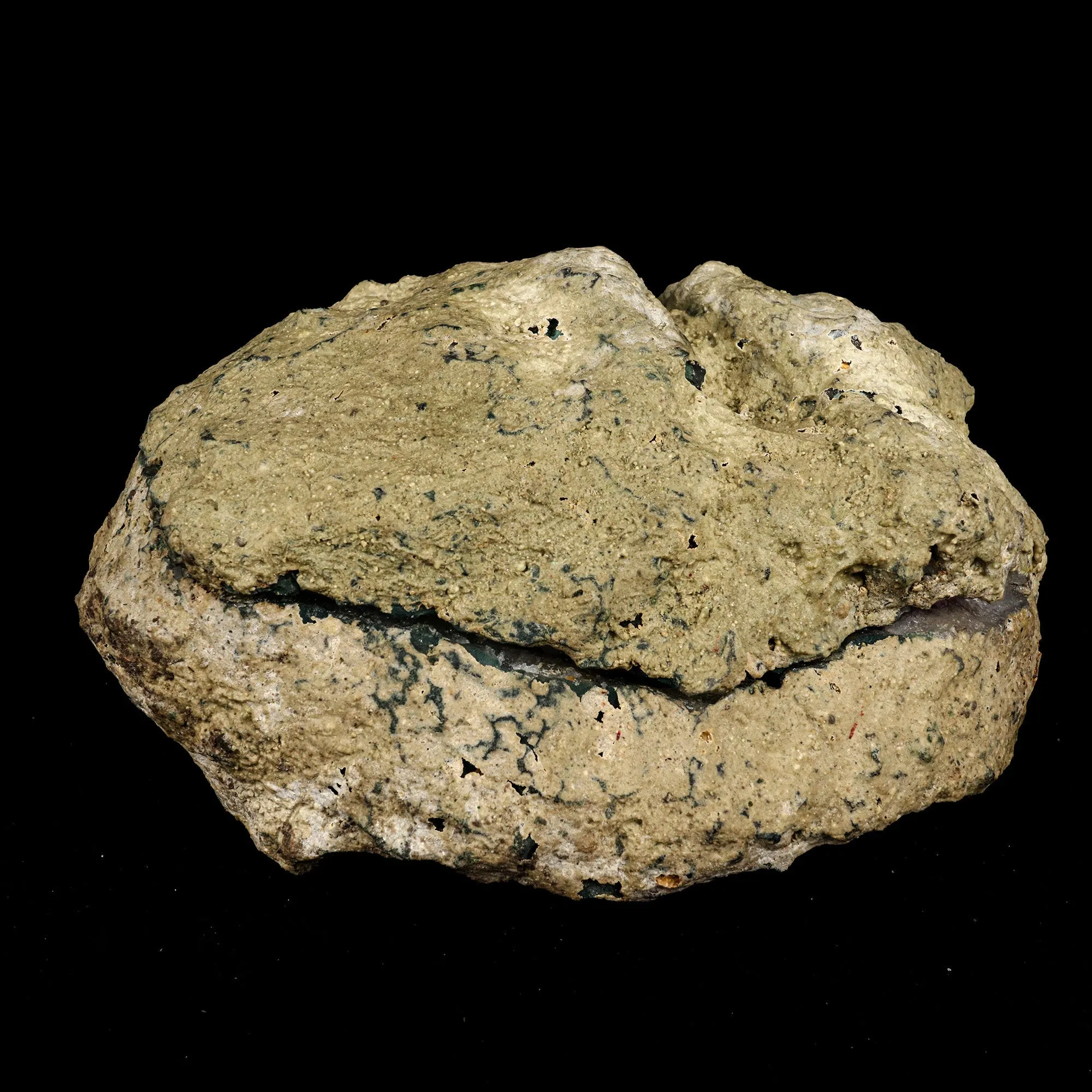 Amethyst Geode with Calcite Unopened Natural Mineral Specimen - image 3