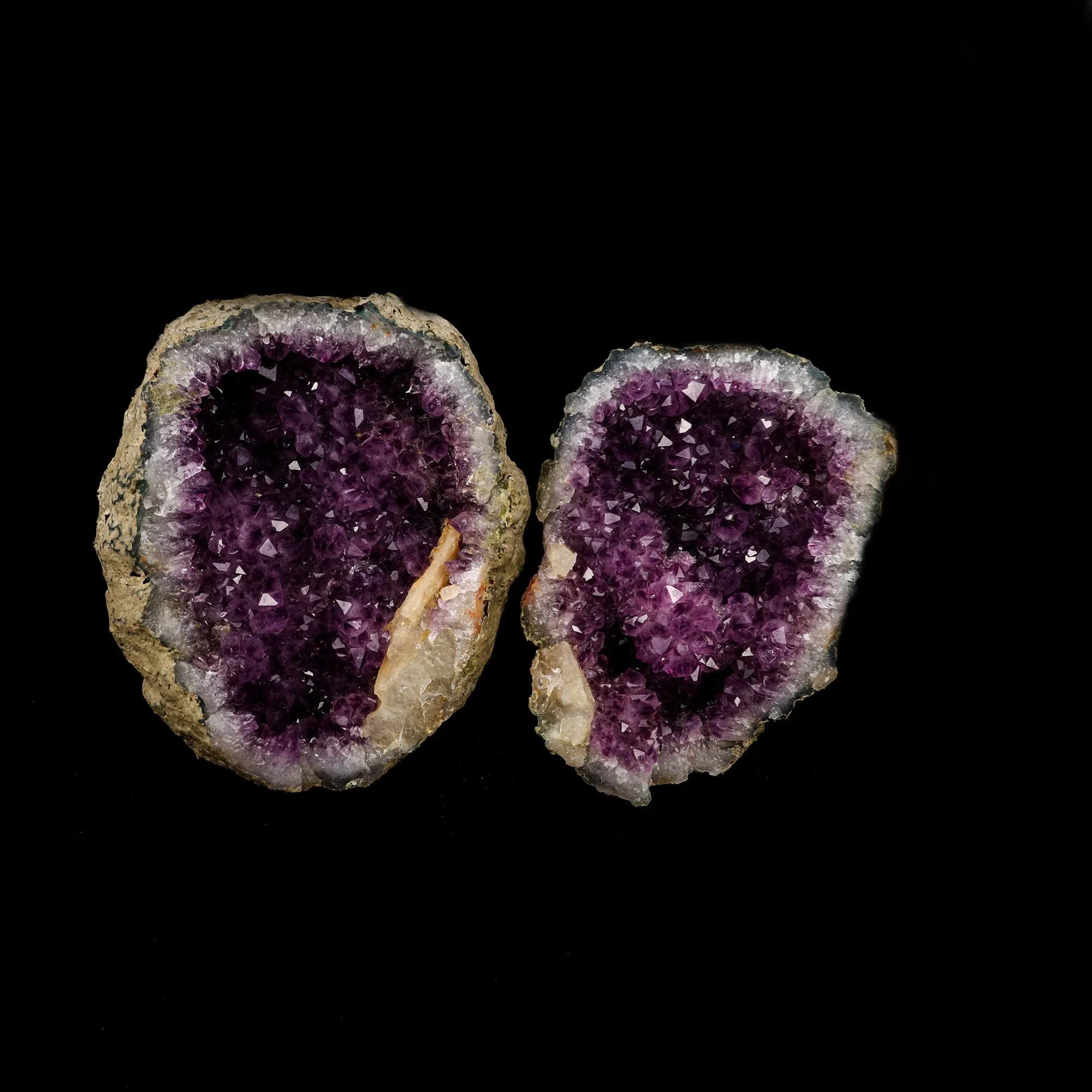 Amethyst Geode with Calcite Unopened Natural Mineral Specimen - image 2