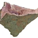 Amethyst in Rhodochrosite Geode - image 4