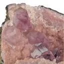Amethyst in Rhodochrosite Geode - image 3