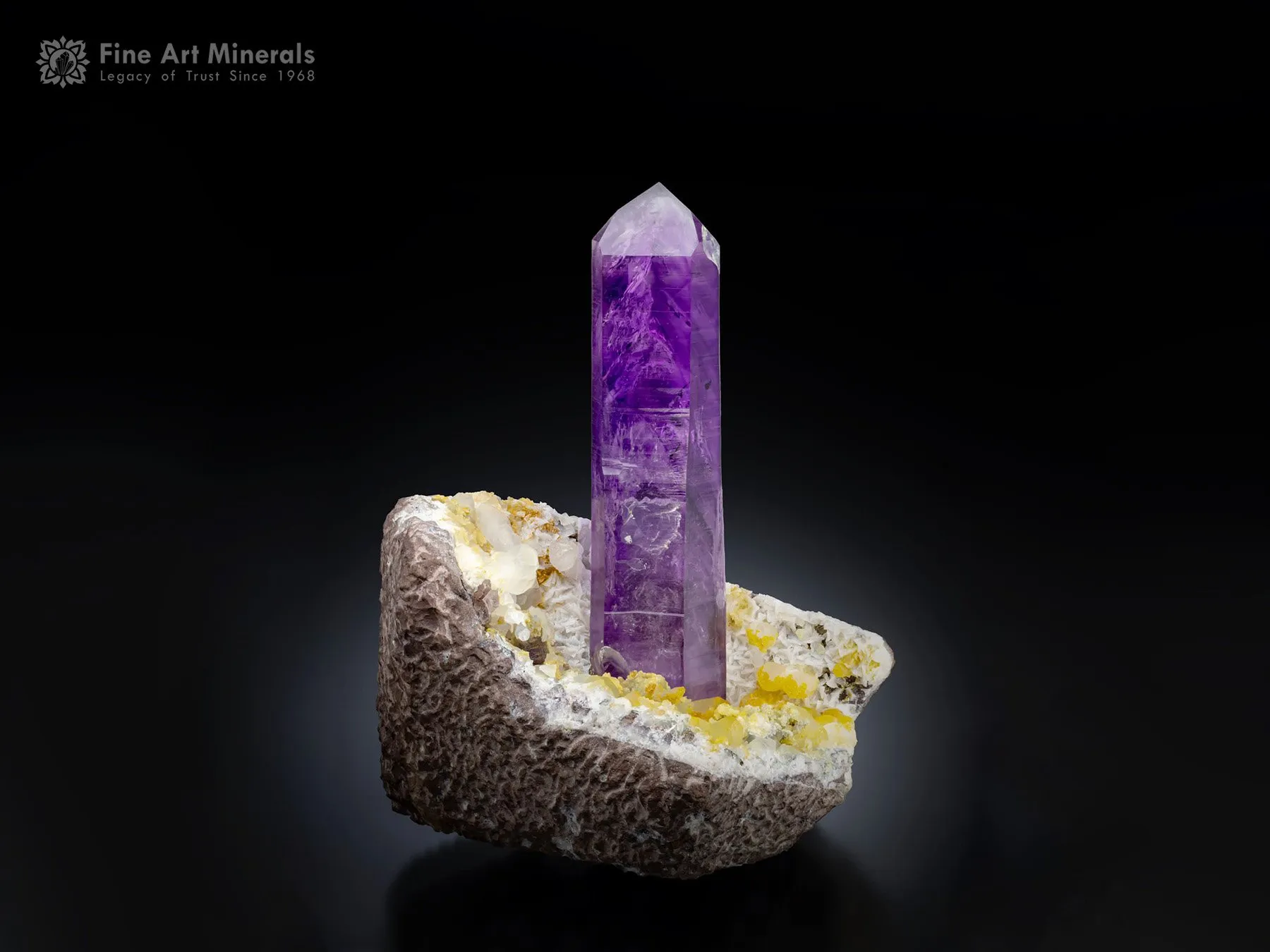 Amethyst on Basalt with Calcite from Namibia - image 1