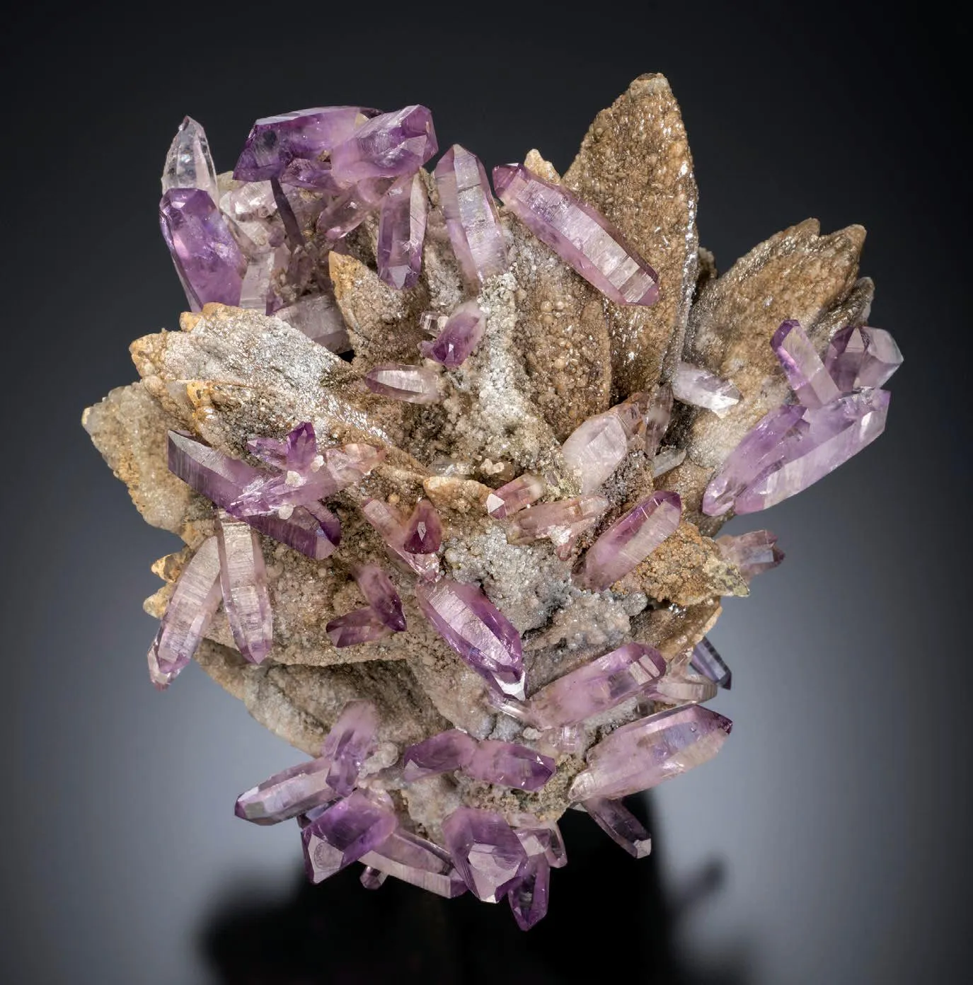 Amethyst on Calcite - image 1