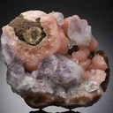 Amethyst on Rhodochrosite - image 1