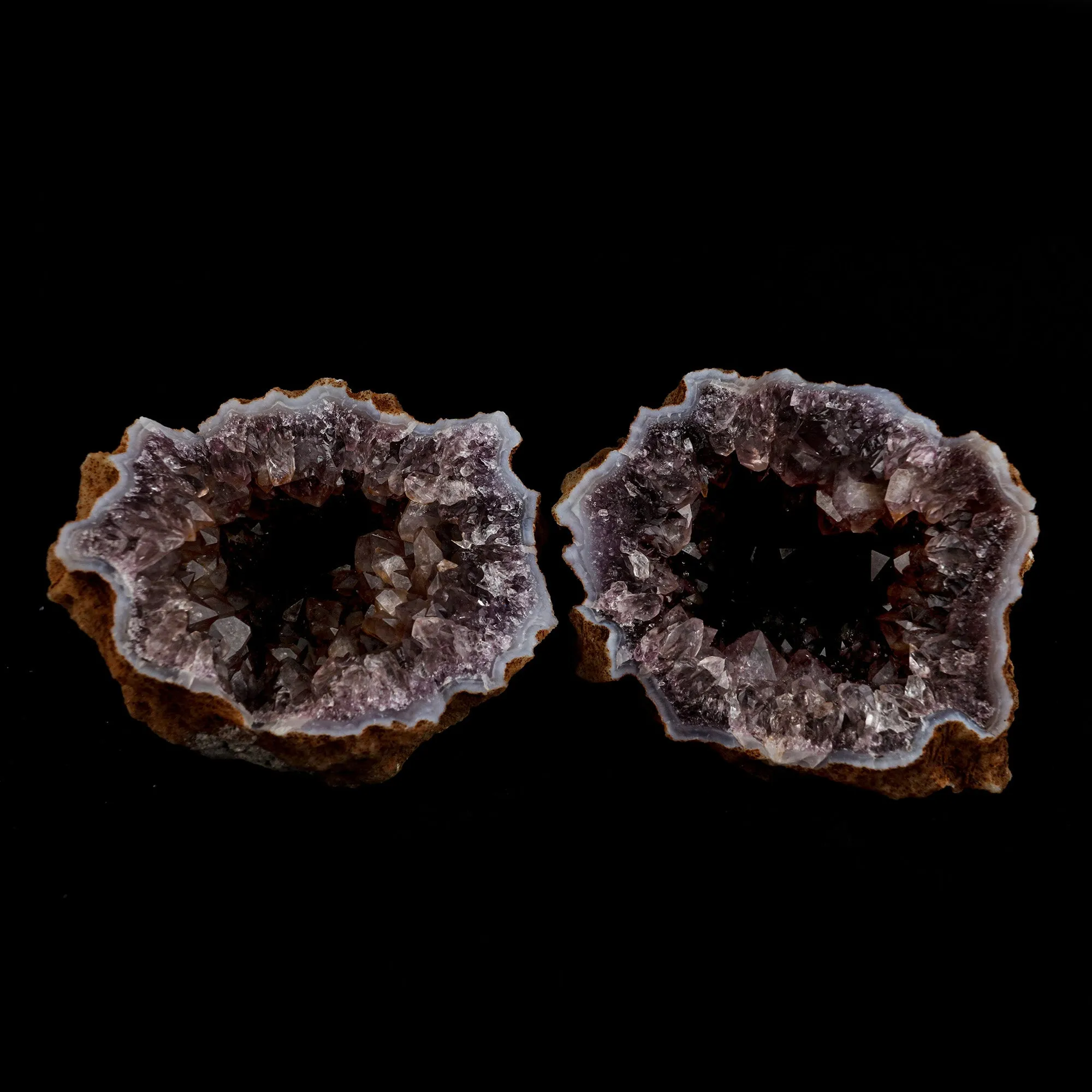 Amethyst Purple Crystals Geode (2 Halves ) Natural Mineral Specimen - image 1