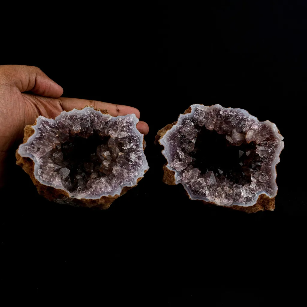 Amethyst Purple Crystals Geode (2 Halves ) Natural Mineral Specimen - image 3