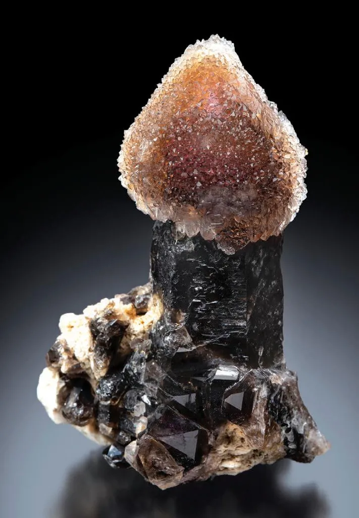 Amethyst-Smoky Quartz scepter image