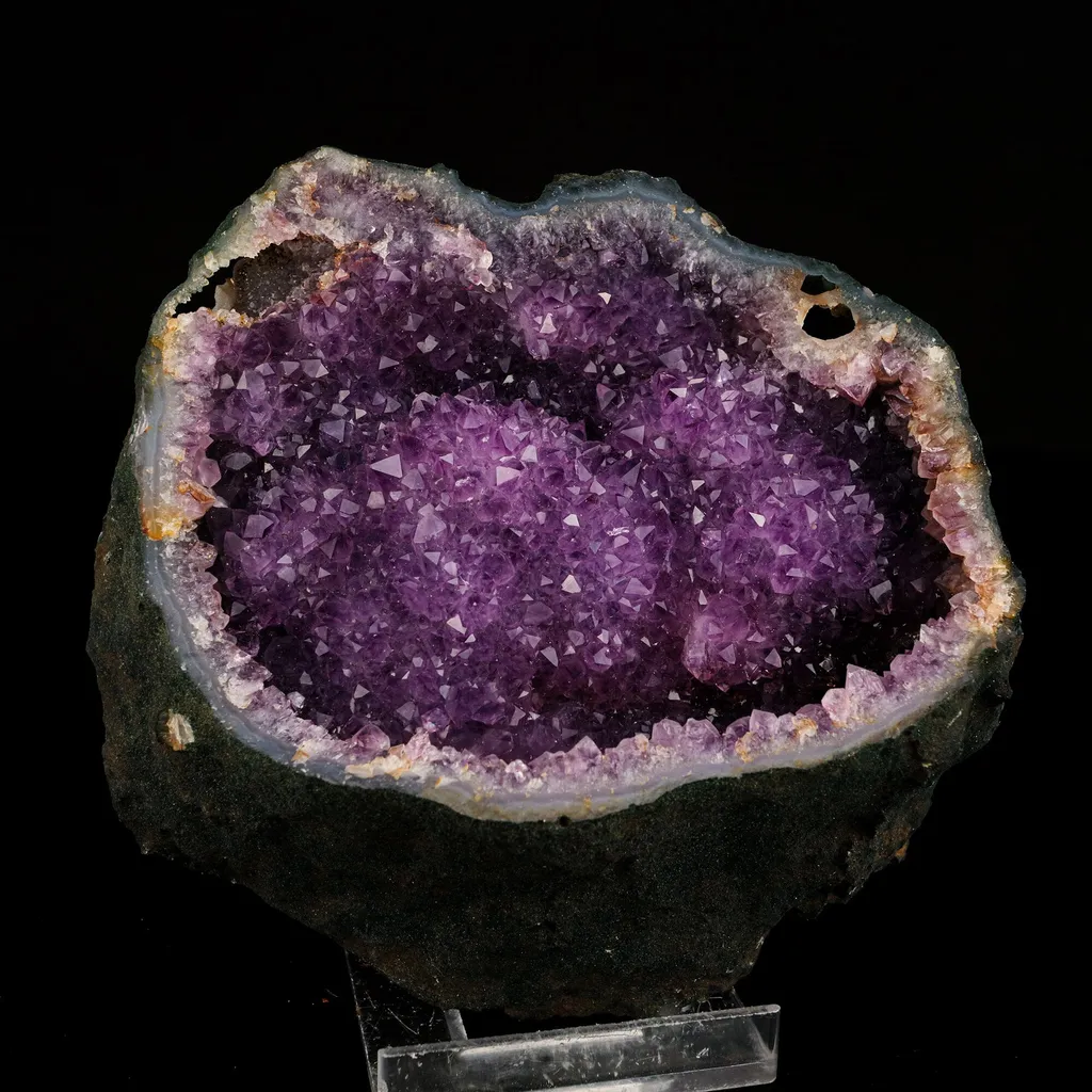 Amethyst Sparkling Crystals Geode in Half Natural Mineral Specimen image