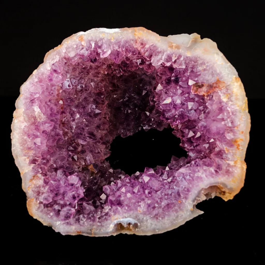 Amethyst Sparkling Crystals Geode in Half Natural Mineral Specimen image