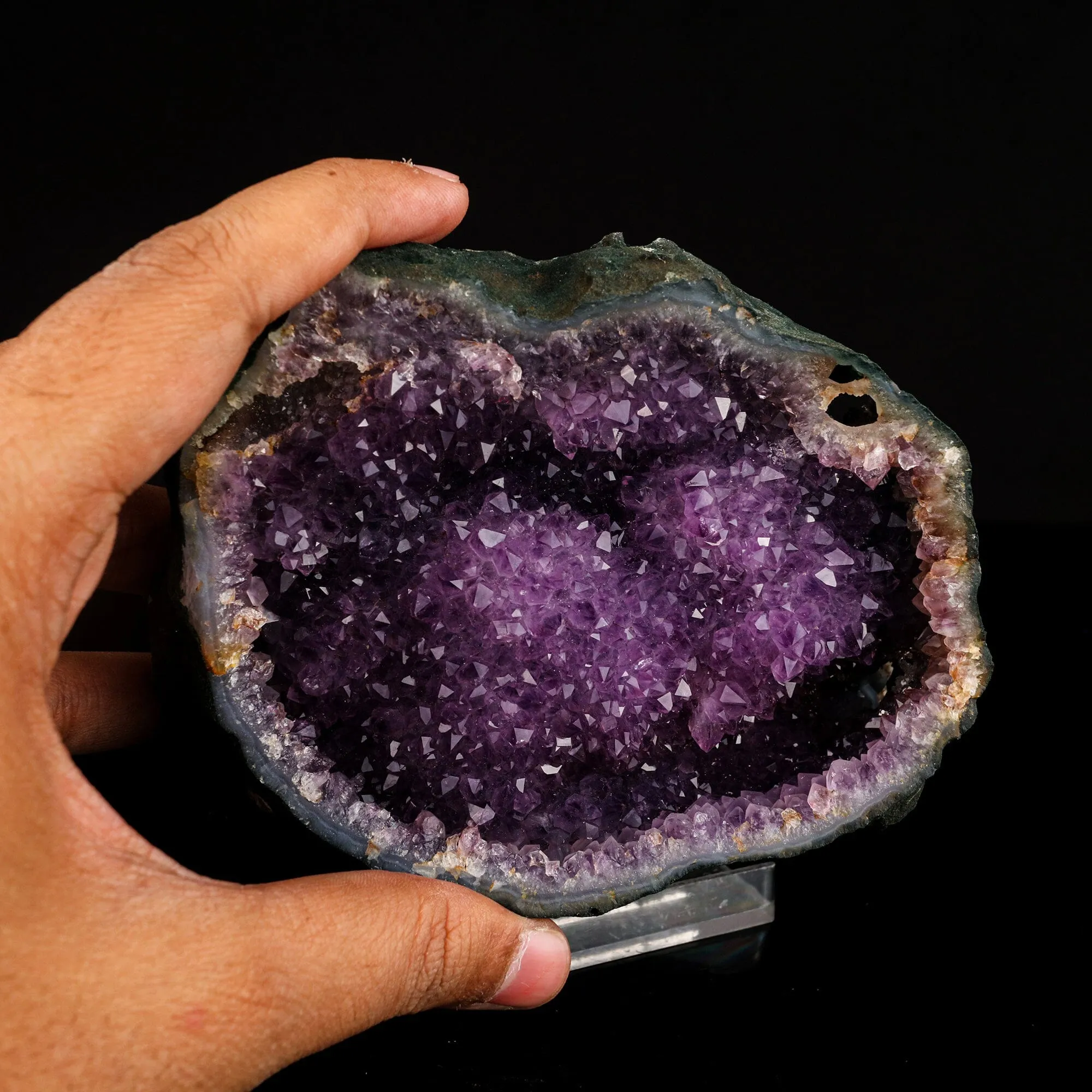 Amethyst Sparkling Crystals Geode in Half Natural Mineral Specimen - image 4