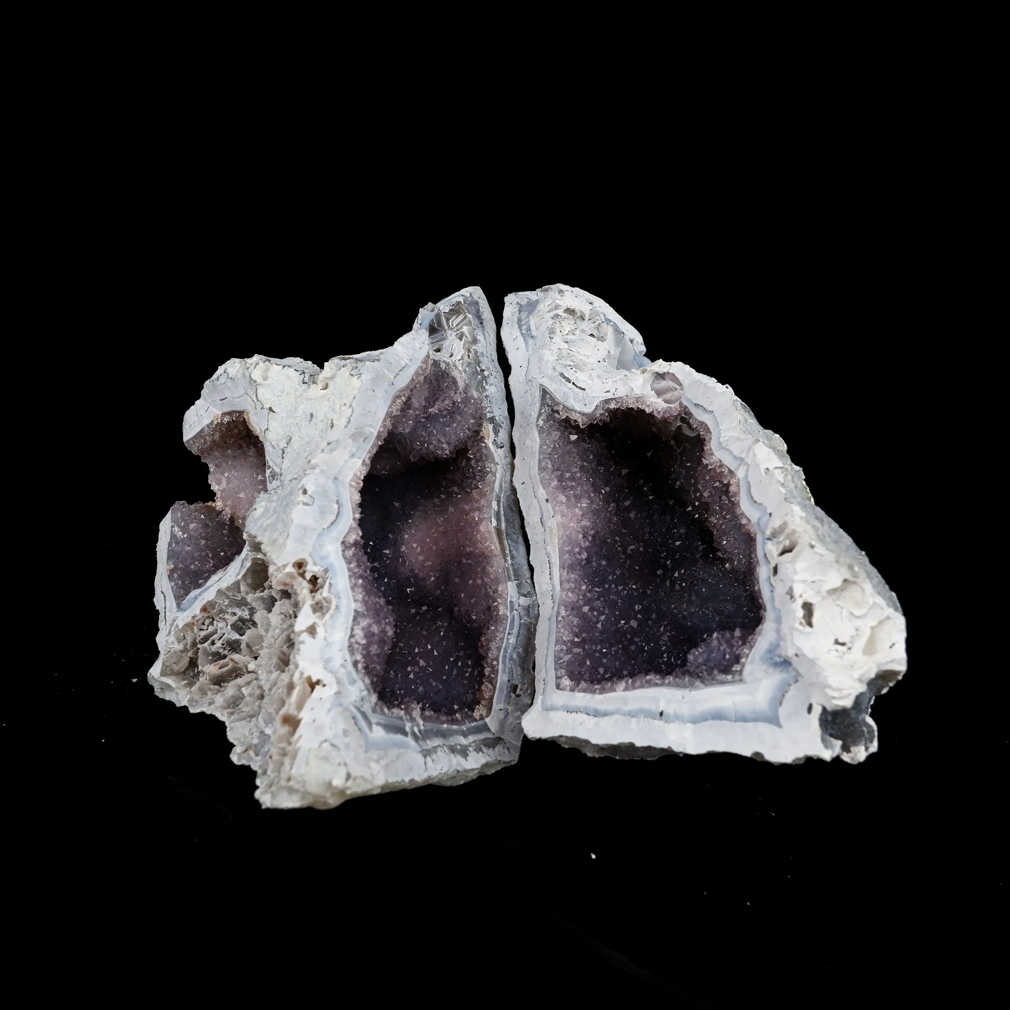 Amethyst Sparkling Crystals Geode in two Half's Natural Mineral Specimen - image 4
