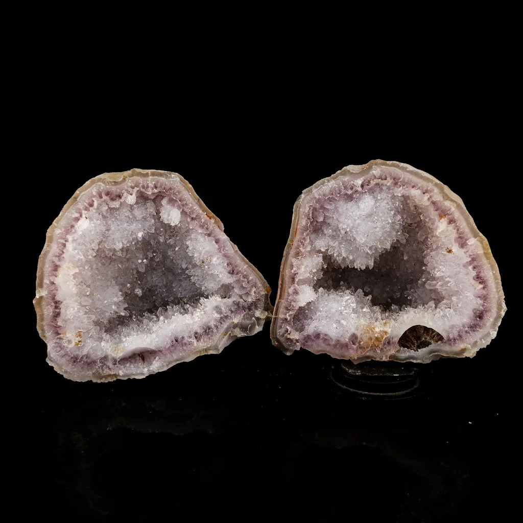 Amethyst Sparkling Crystals Geode in two Half's Natural Mineral Specimen image
