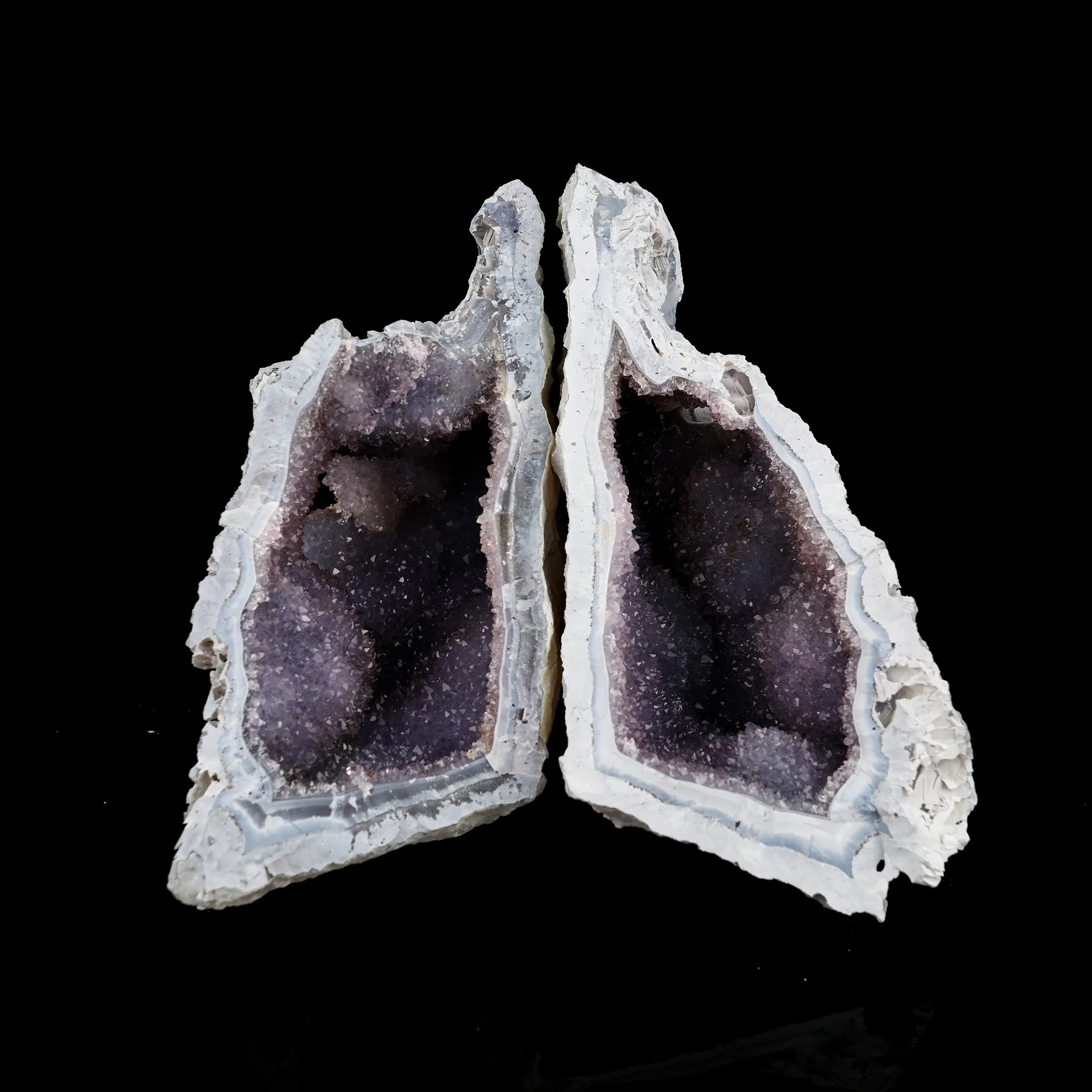 Amethyst Sparkling Crystals Geode in two Half's Natural Mineral Specimen - image 1