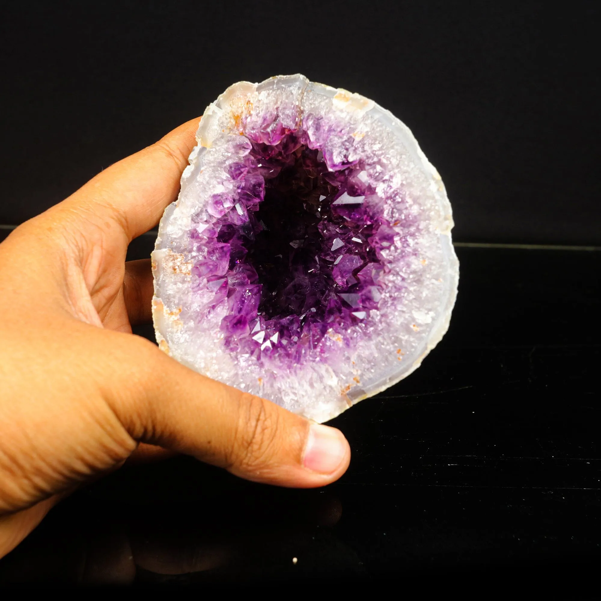 Amethyst Sparkling Crystals Geode in two Half's Natural Mineral Specimen - image 3
