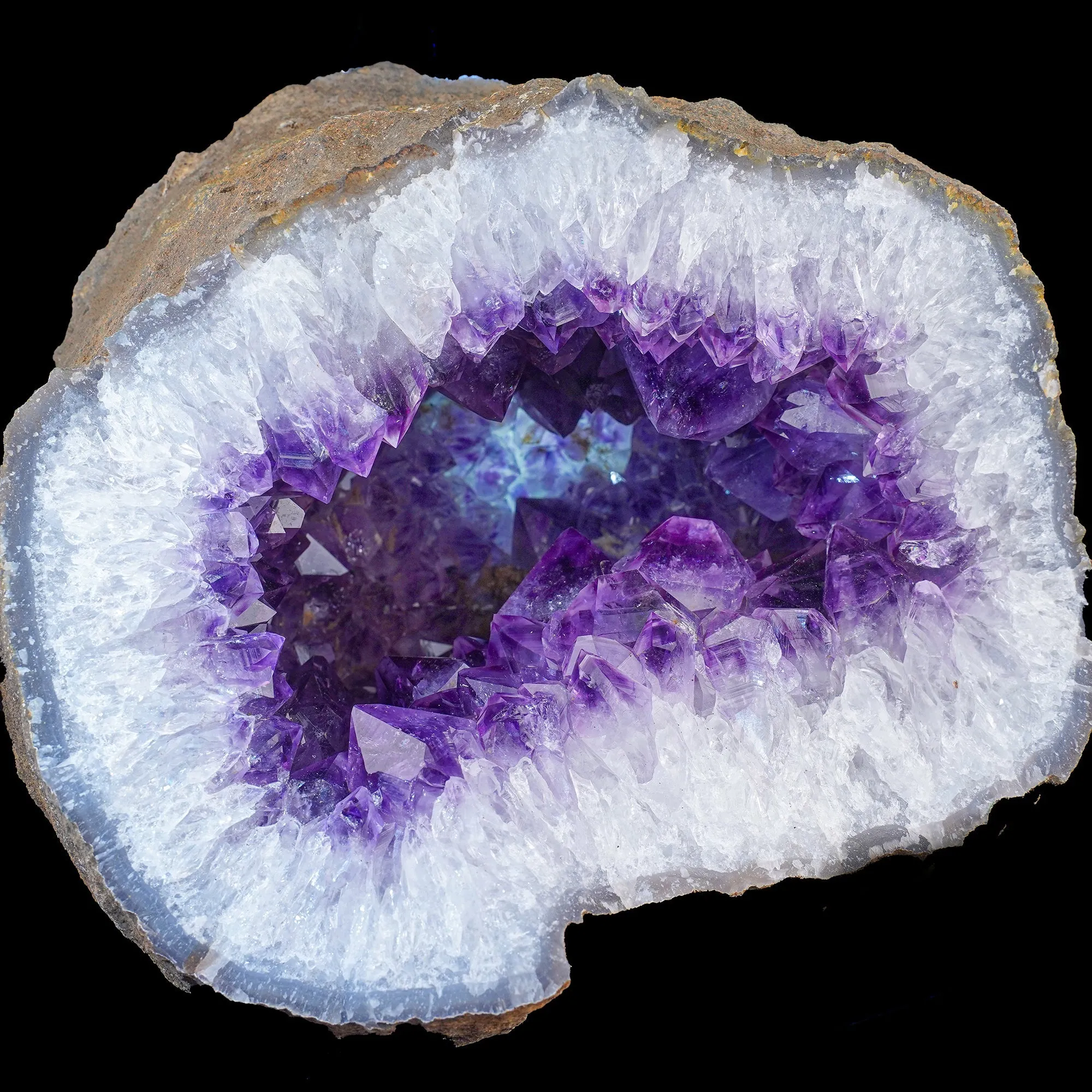Amethyst Sparkling Crystals Geode in two Half's Natural Mineral Specimen - image 2