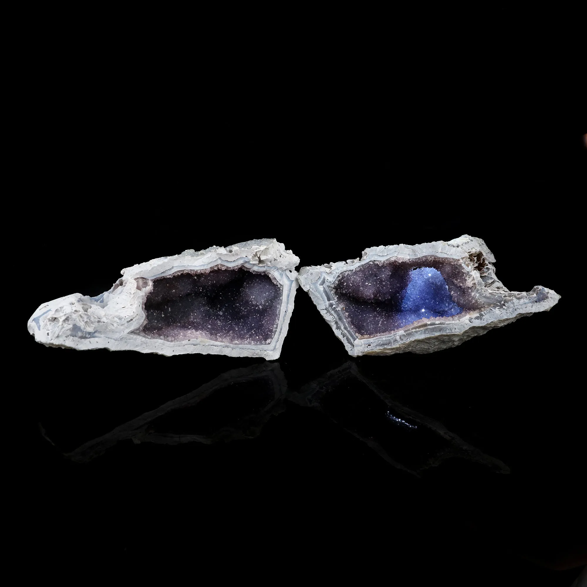 Amethyst Sparkling Crystals Geode in two Half's Natural Mineral Specimen - image 2