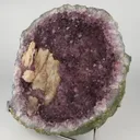 Amethyst Sparkling Crystals with Calcite Geode in two Halfs Natural Mineral Specimen - image 4