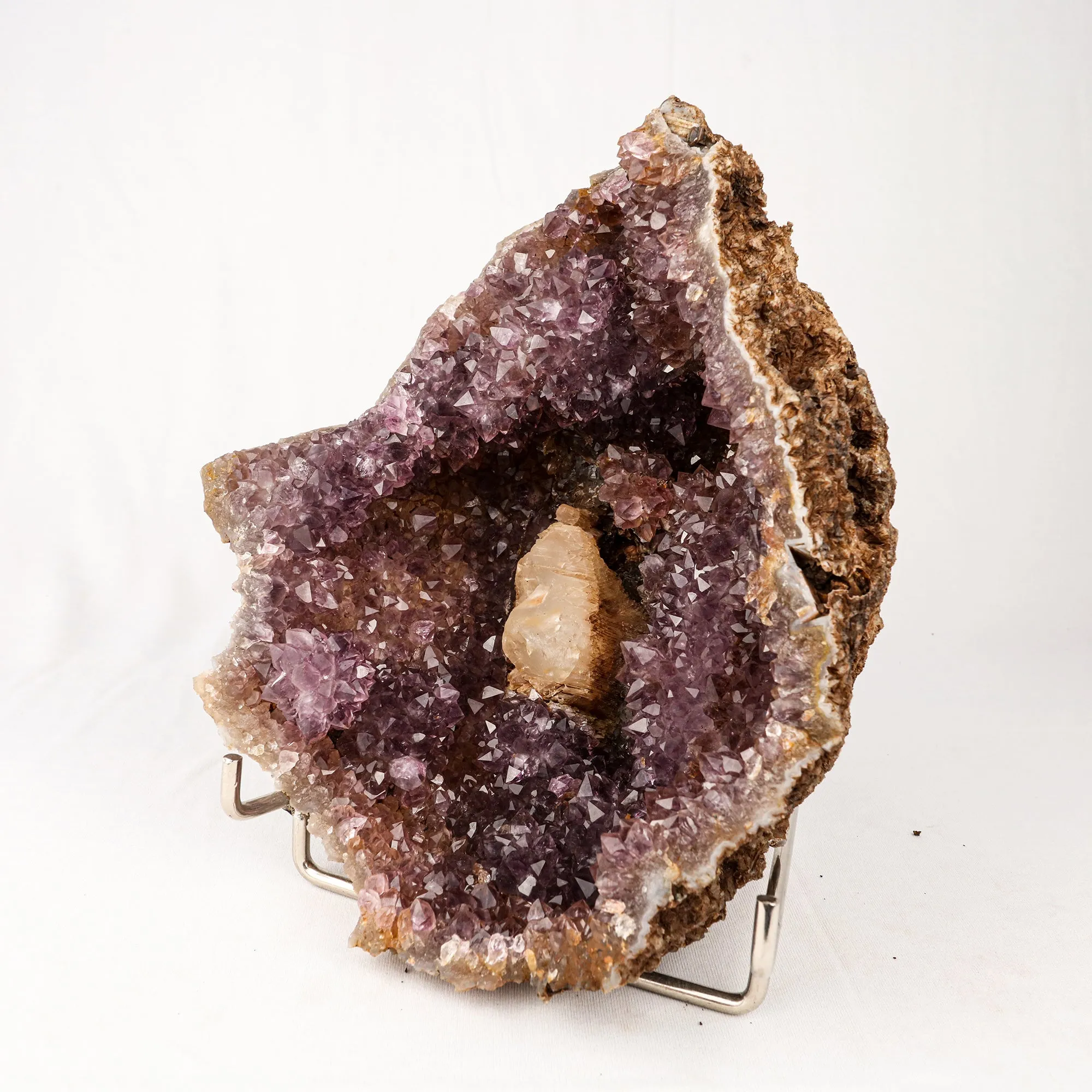 Amethyst Sparkling Crystals with Calcite Natural Mineral Specimen - image 3