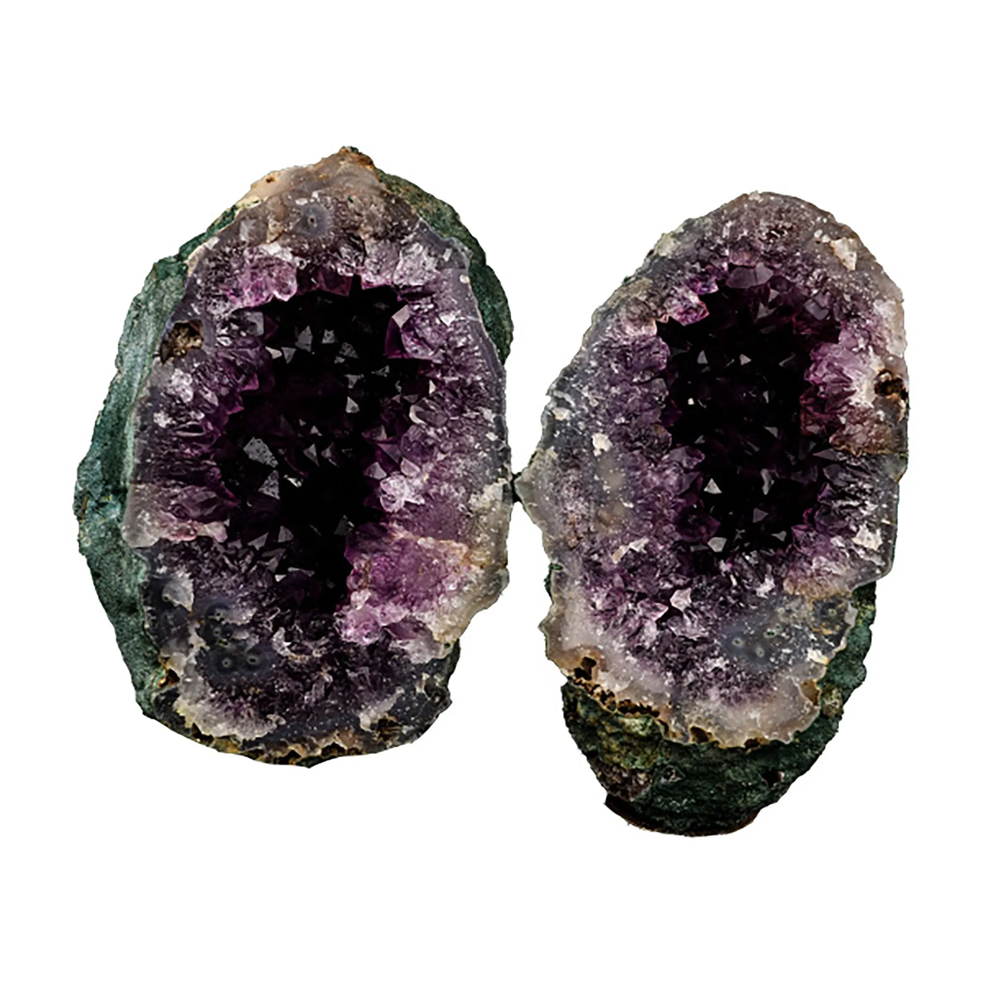 Amethyst Sparkling Two Havles Geode Natural Mineral Specimen - image 1