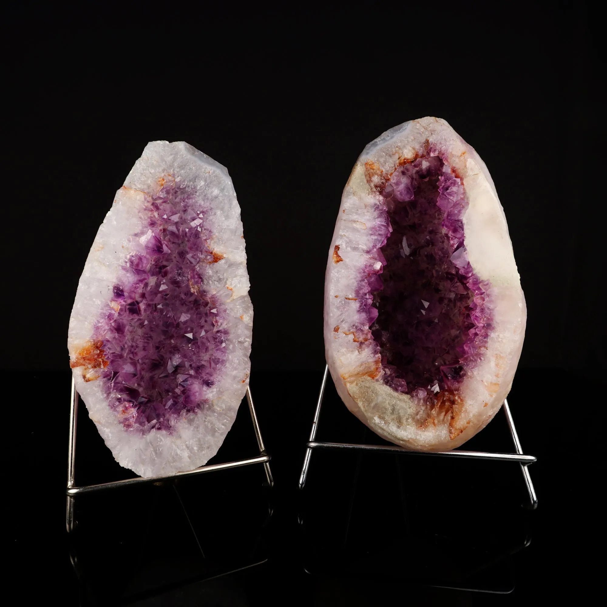 Amethyst Sprakling Crystals Geode in two Halfs Natural Mineral Specimen - image 1