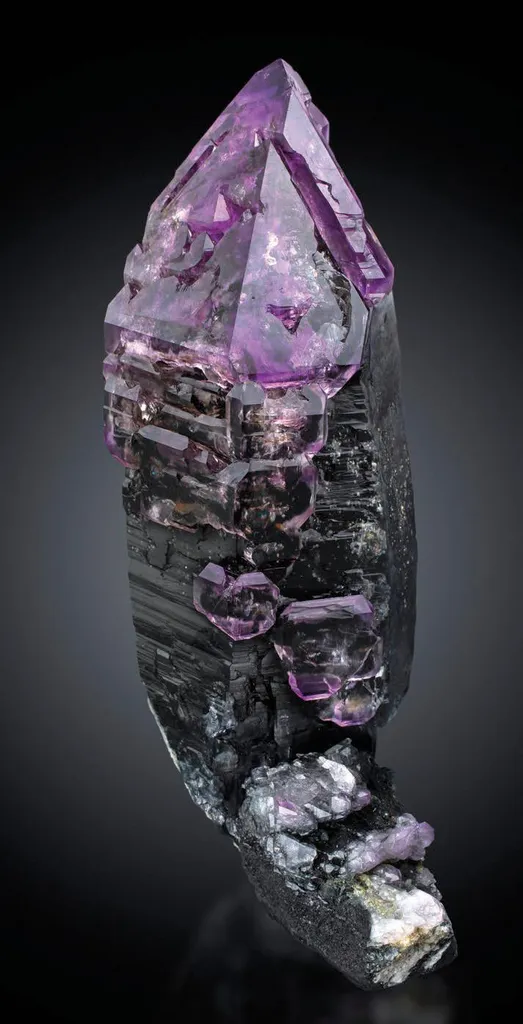 Amethyst, tourmalinated Quartz image