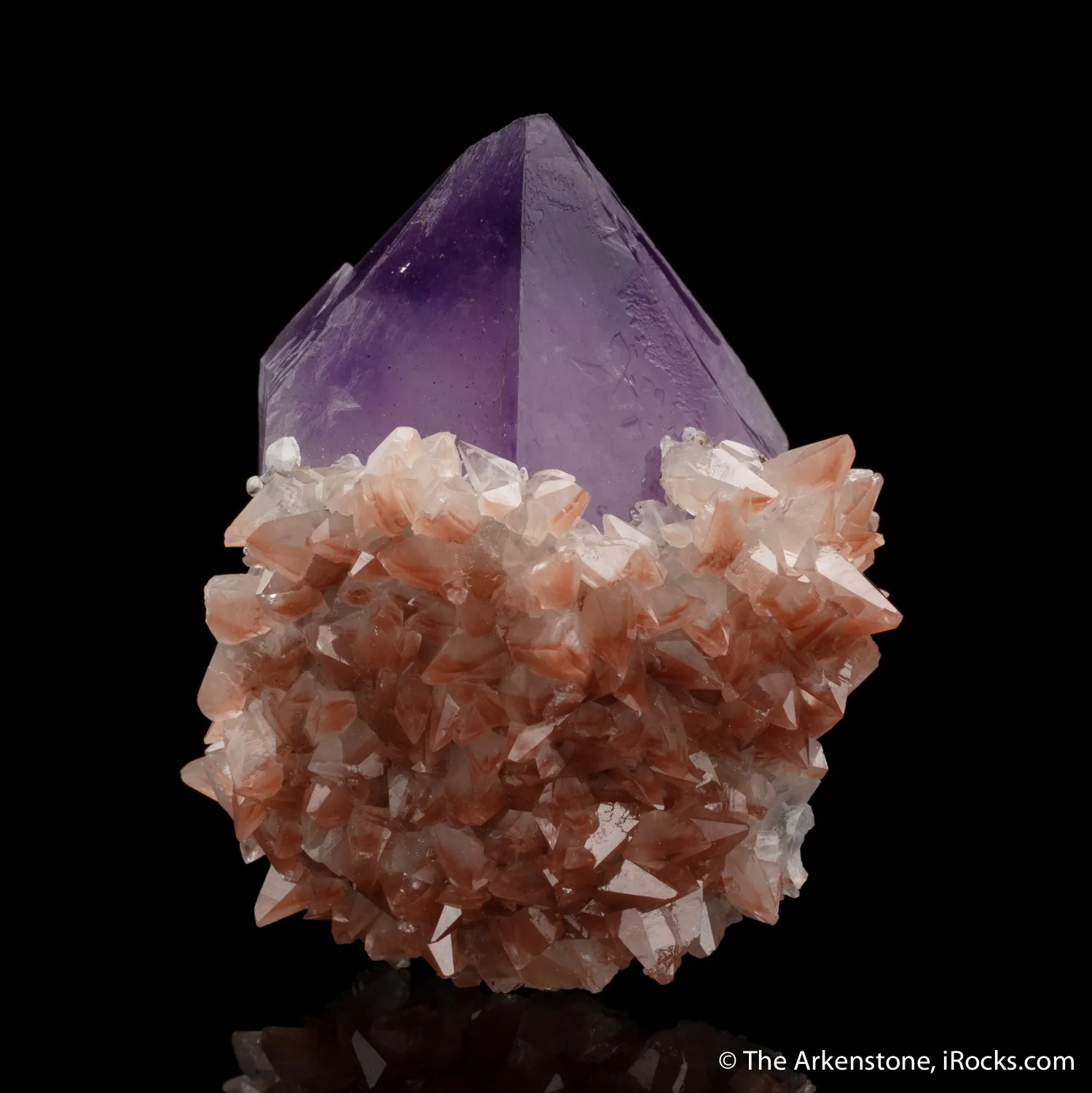 Amethyst with Calcite and Hematite - image 3