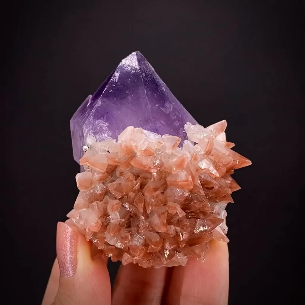 Amethyst with Calcite and Hematite image